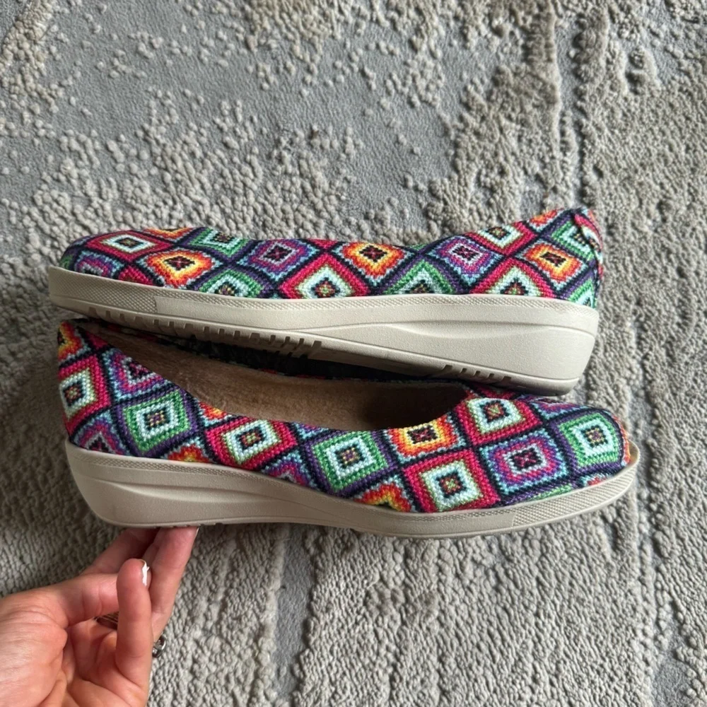 Juardo Colorful wedge made in Mexico slip on red purple blue green black 8